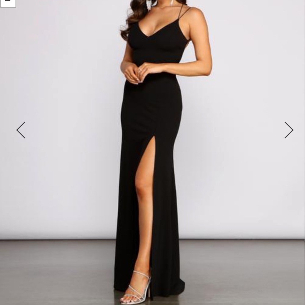 Lace up back formal prom dress
